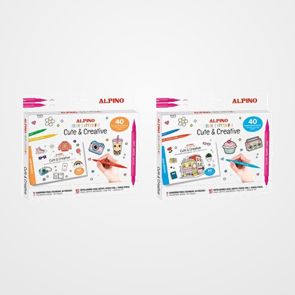 ROTULADOR FIBRA ALPINO COLOR EXPERIENCE DUAL ARTIST SET KAWAI CUTE&CREATIVE estuche de 18