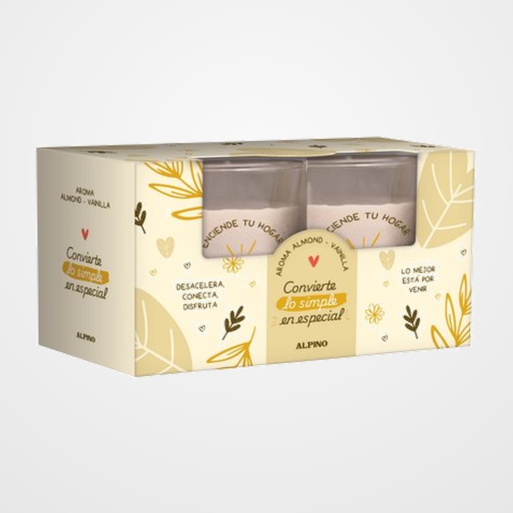 VELA ALPINO LOVELY HOME ALMOND&VAINILLA 120g PACK de 2