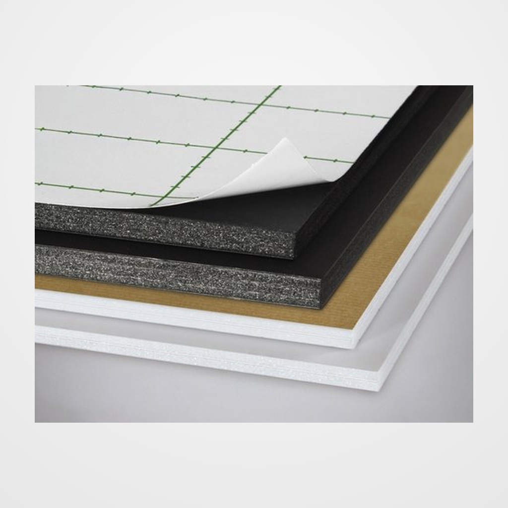 CARTON PLUMA ADHESIVO (1cara) BLANCO 5 mm 50x70 cm