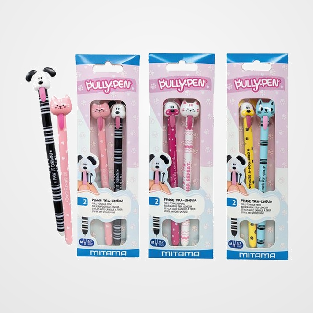 BOLIGRAFO MITAMA PULLY PEN 0,7 mm AZUL BLISTER de 2