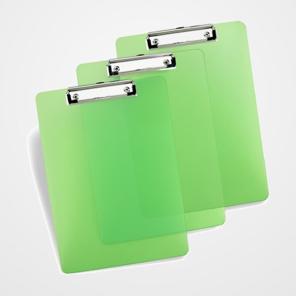 CARPETA con PINZA PORTABLOCS RAPESCO A4 VERDE TRASLUCIDO