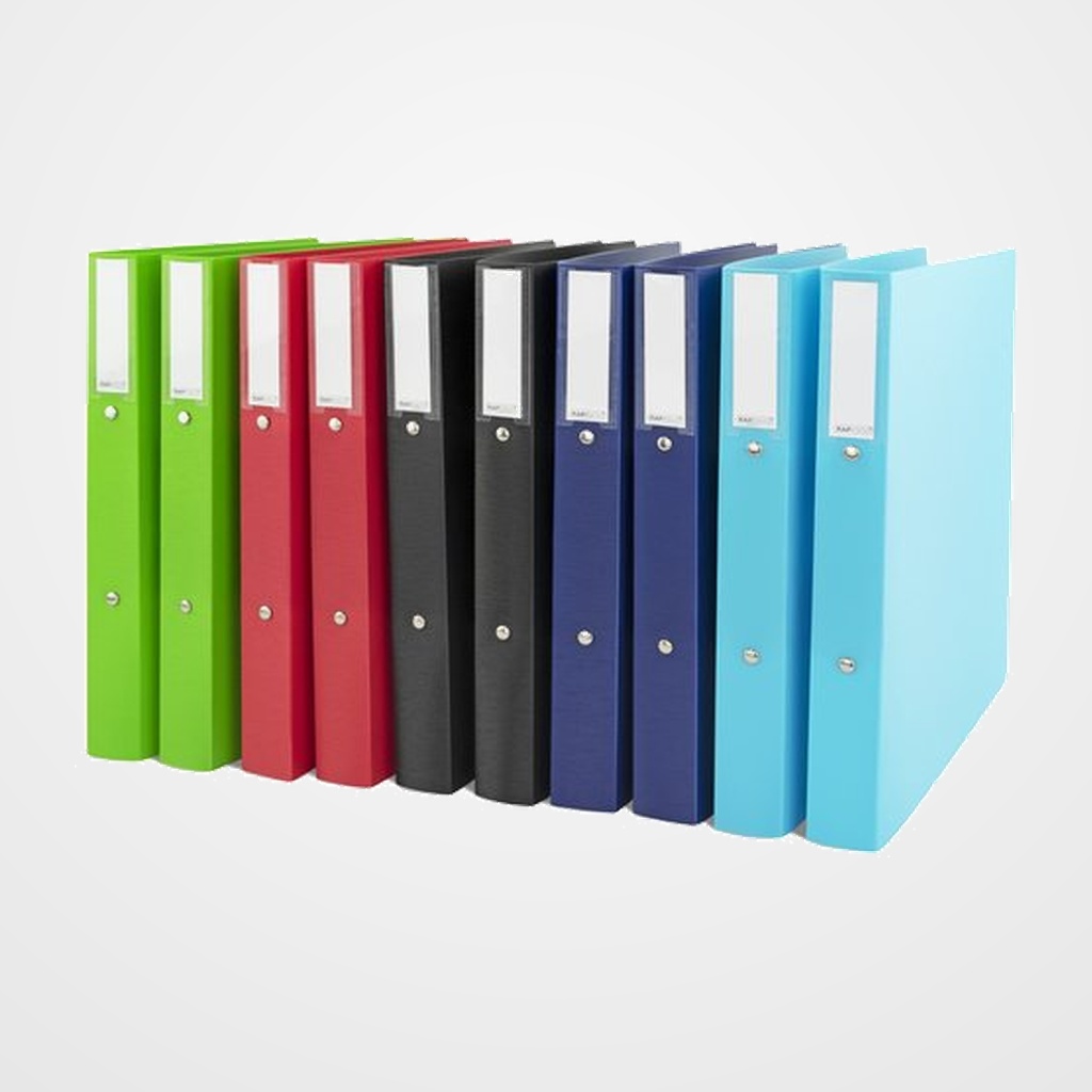CARPETA de ANILLAS RAPESCO ECO GRS (100% RECICLABLE) PP A4 2 an.35mm  SURTIDOS PACK de 10 (5 col.)