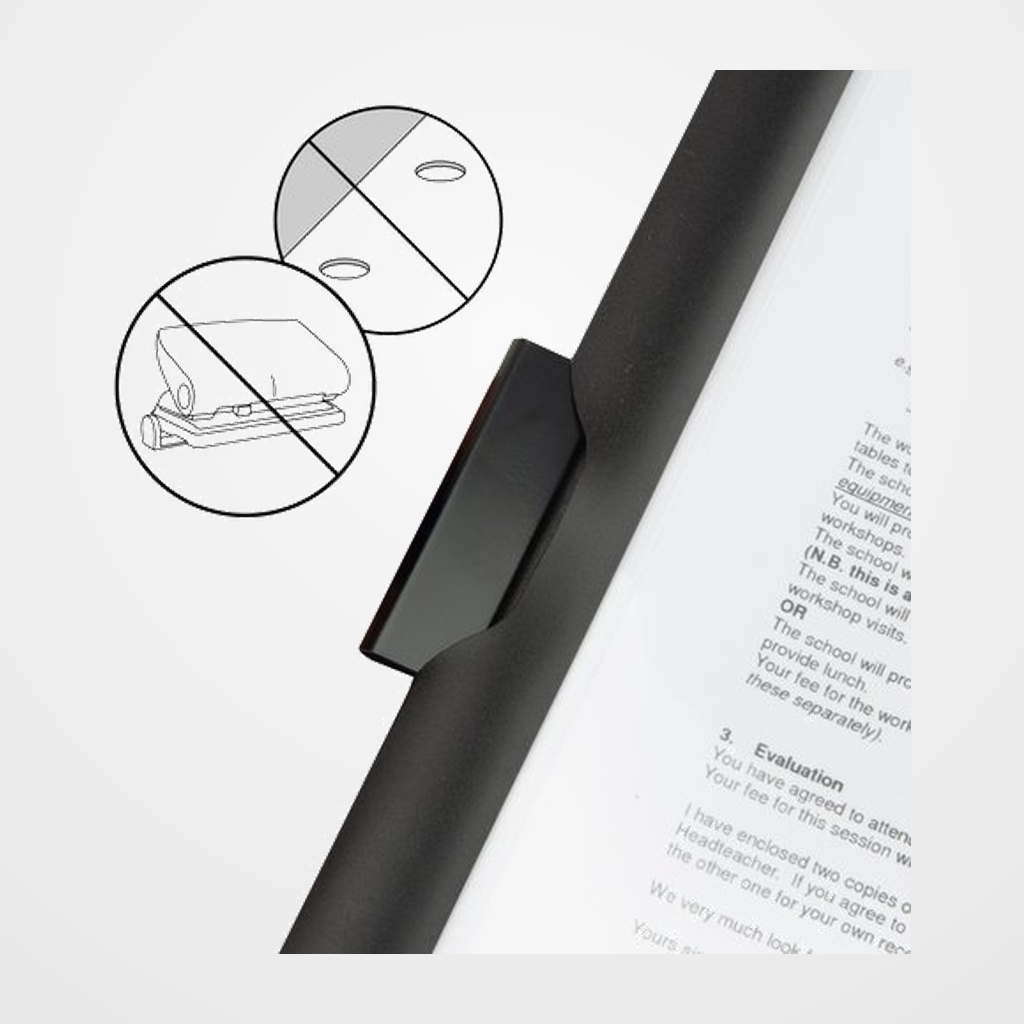 DOSIER CLIP RAPESCO ECO GRS (100% RECICLABLE) PP A4 pinza METAL NEGRO