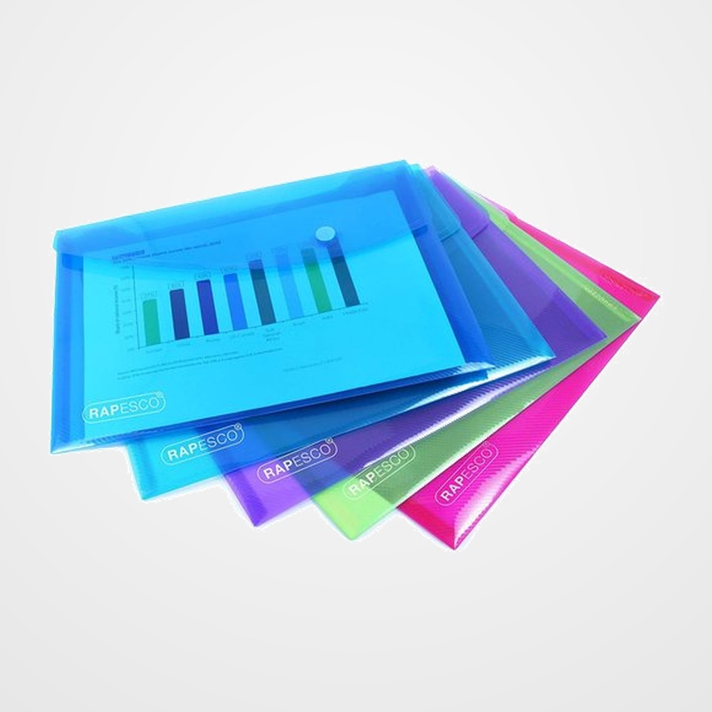 DOSIER SOBRE RAPESCO PP TRANSLUCIDO BROCHE A5 SURTIDO (5 colores)