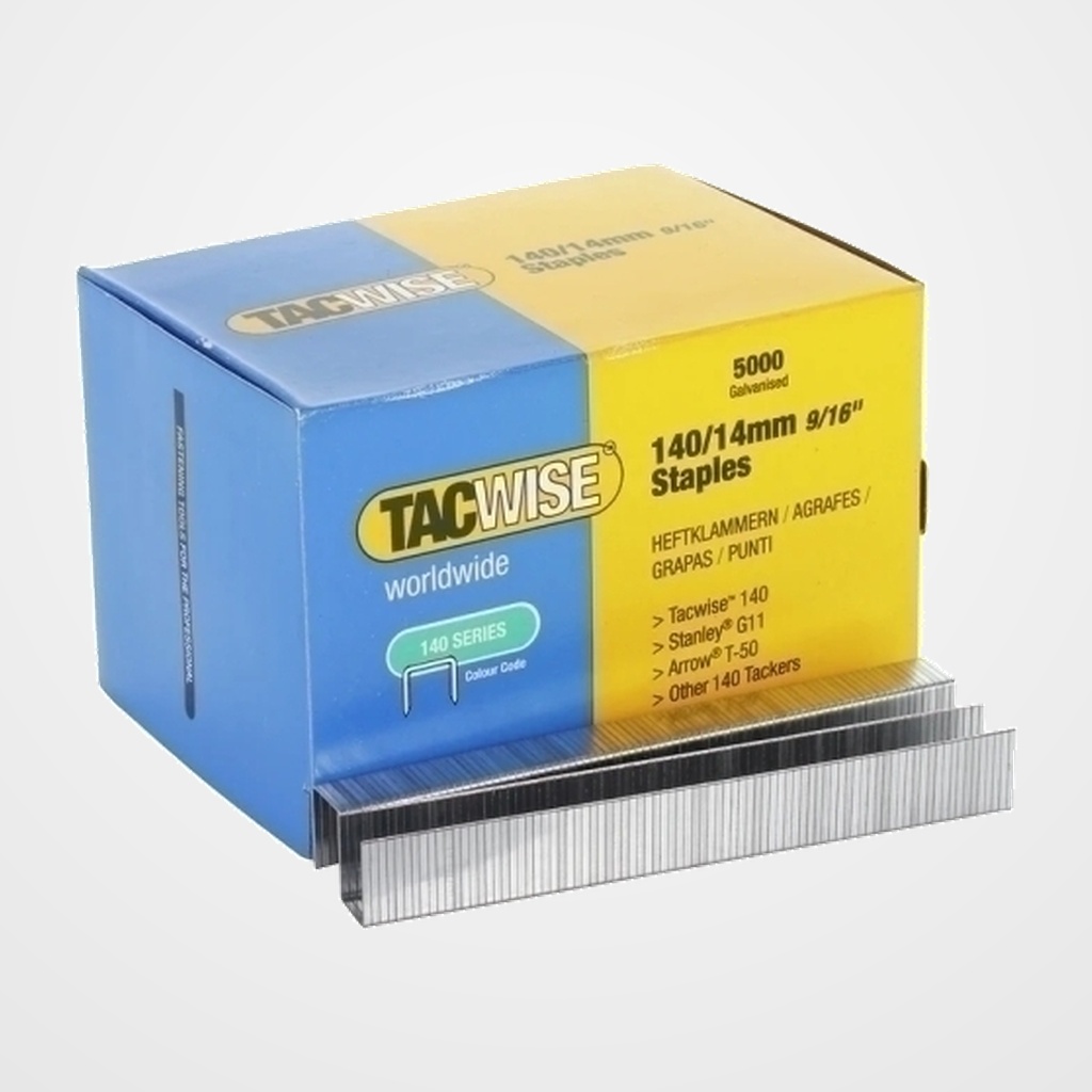GRAPAS TACWISE 140/14 mm. GALVANIZADAS caja de 5000