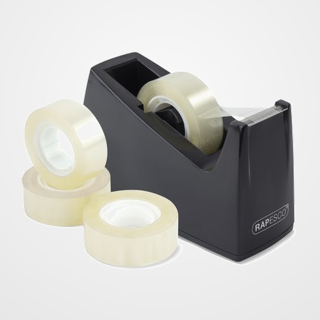 PORTARROLLOS RAPESCO 300 (1619) NEGRO  (incluye 4 cintas)