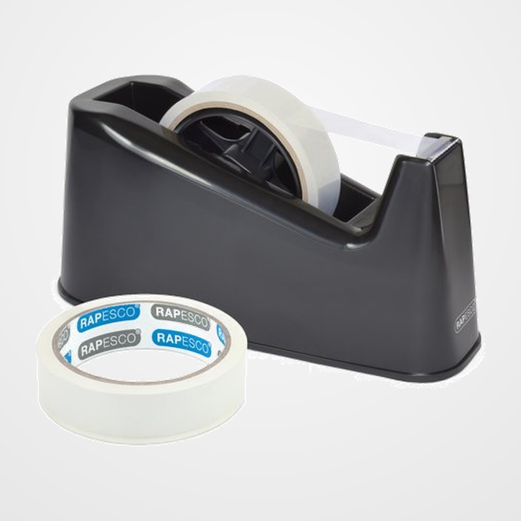 PORTARROLLOS RAPESCO 500 (1540) NEGRO  (incluye 2 cintas)
