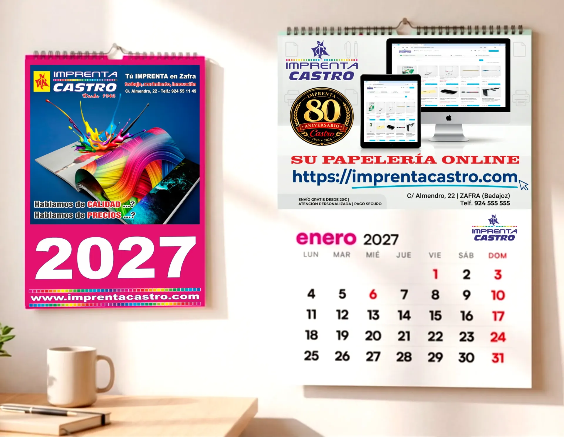 Calendarios de pared personalizados
