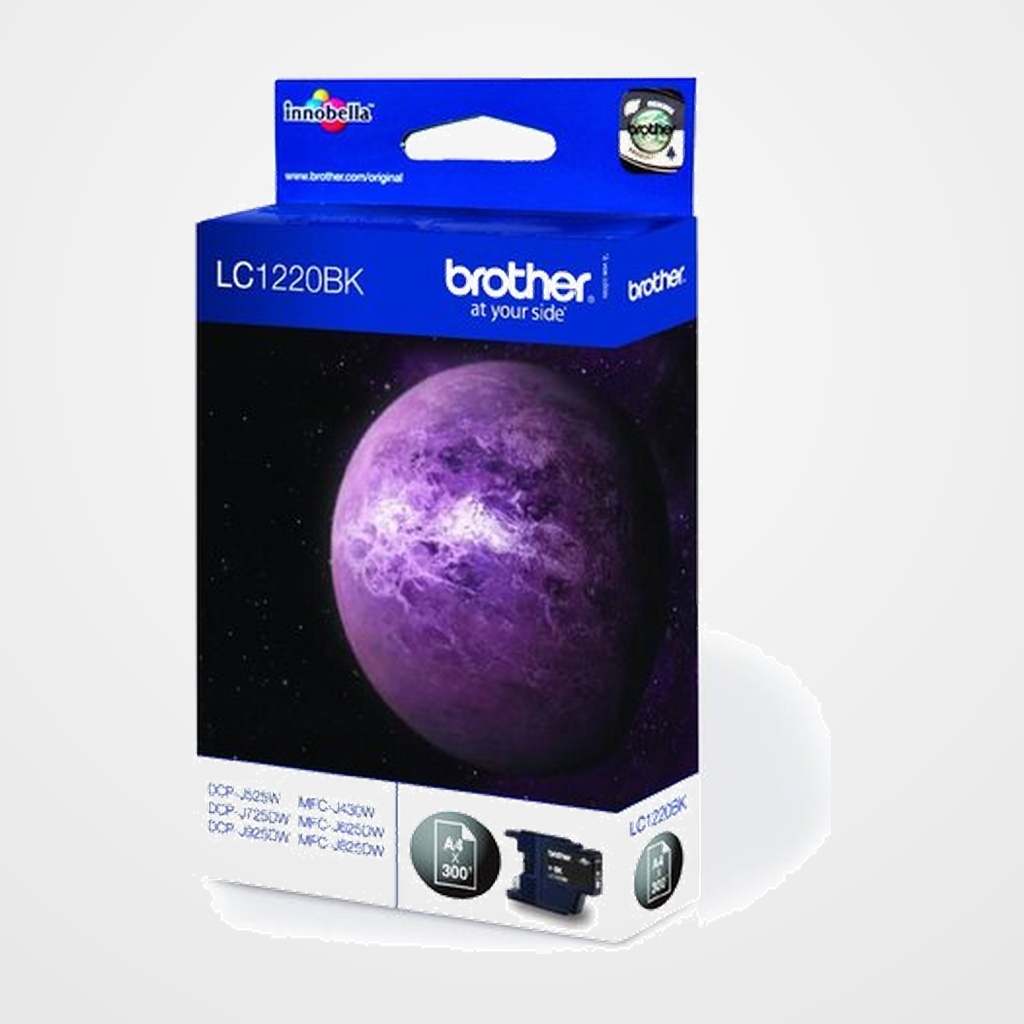 CARTUCHO INKJET BROTHER LC1220BKBP NEGRO  DCP-J525W/J725DW/J925DW, MFC-J430W/J625DW/J825DW (300 PAG.)
