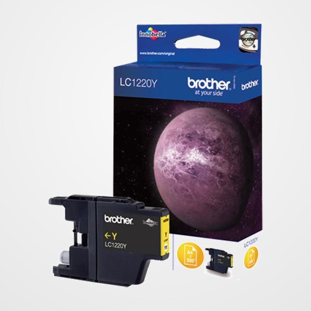 CARTUCHO INKJET BROTHER LC-1220YBP AMARILLO DCP-J525W/J725DW/J925DW, MFC-J430W/J625DW/J825DW (300 PAG.)