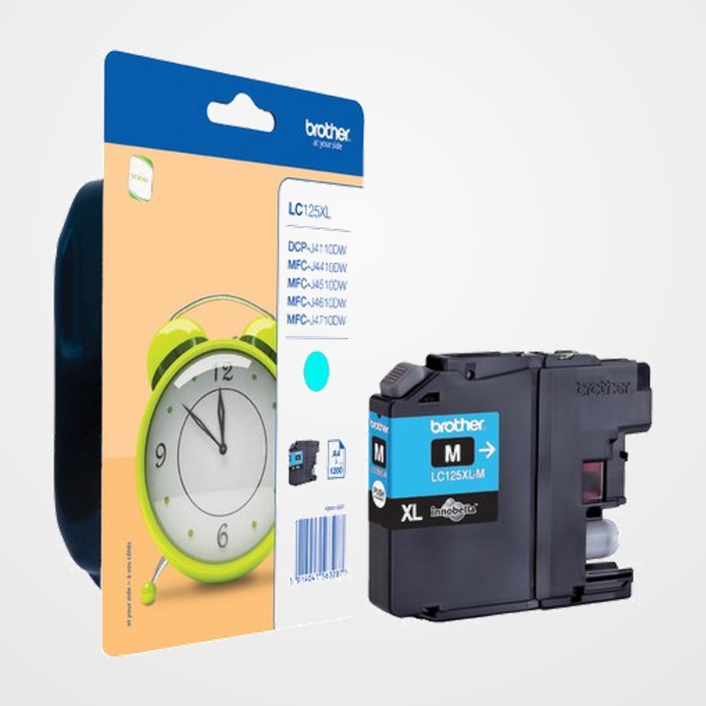 CARTUCHO INKJET BROTHER LC-125XLC CYAN DCP-J4110DW, MFC-J4410DW/MFC-J4510DW/MFC-4610DW/MFC-4710DW  (1200 PAG.)
