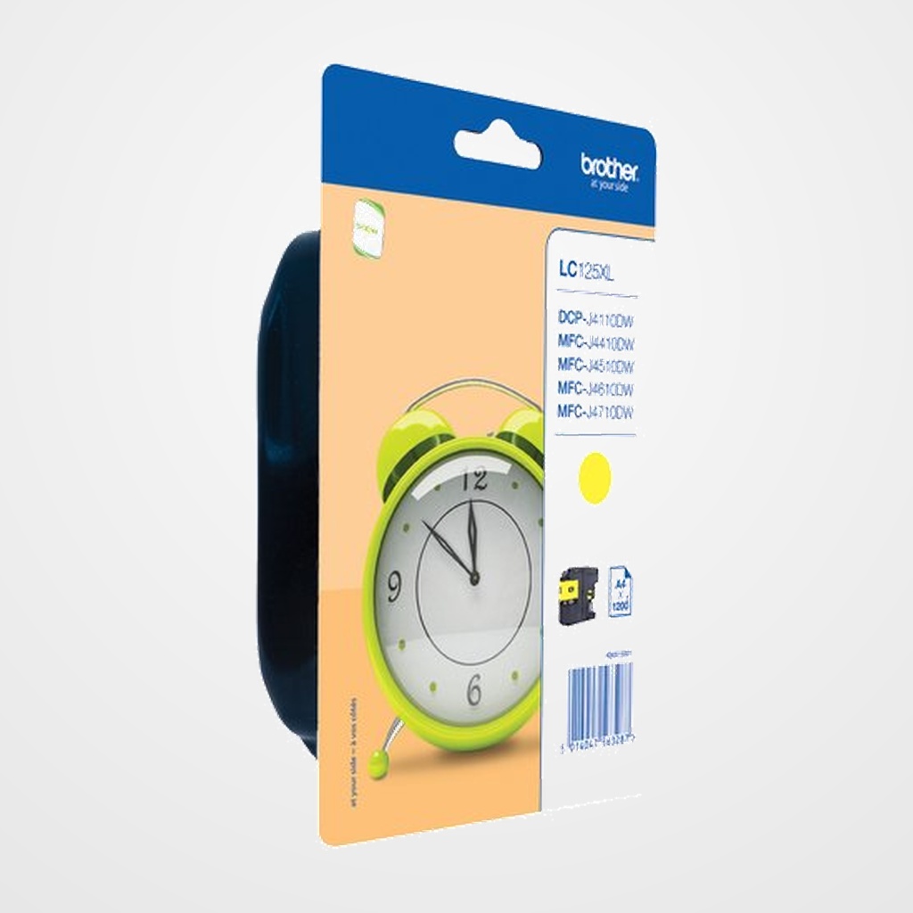 CARTUCHO INKJET BROTHER LC-125XLY AMARILLO DCP-J4110DW, MFC-J4410DW/MFC-J4510DW/MFC-4610DW/MFC-4710DW  (1200 PAG.)