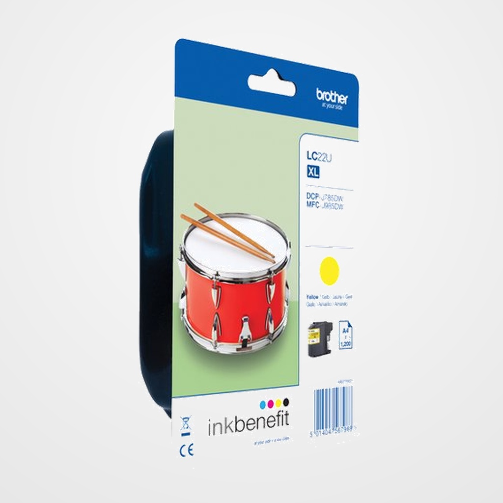 CARTUCHO INKJET BROTHER LC22UY AMARILLO DCPJ785DW (1.200 PAG.)
