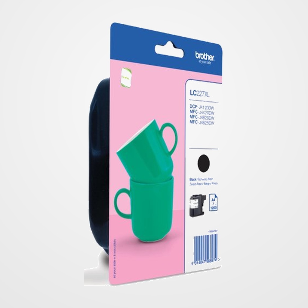 CARTUCHO INKJET BROTHER LC-227XLBKBP NEGRO DCPJ4120DW, MFCJ4420DW/MFCJ4620DW (1.200 PAG.)