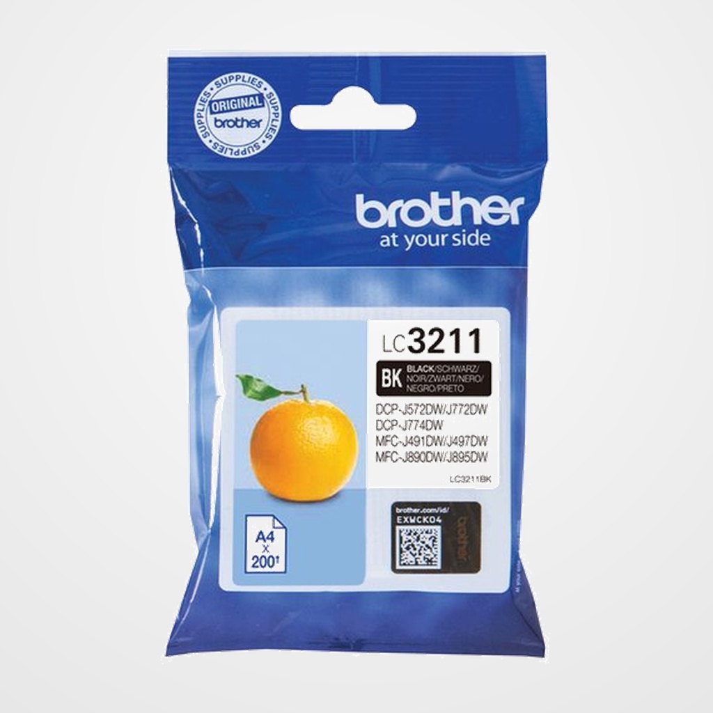 CARTUCHO INKJET BROTHER LC-3211BK NEGRO DCP-J572/J772/J774/MFC-J890/J895 (200 PAG.)