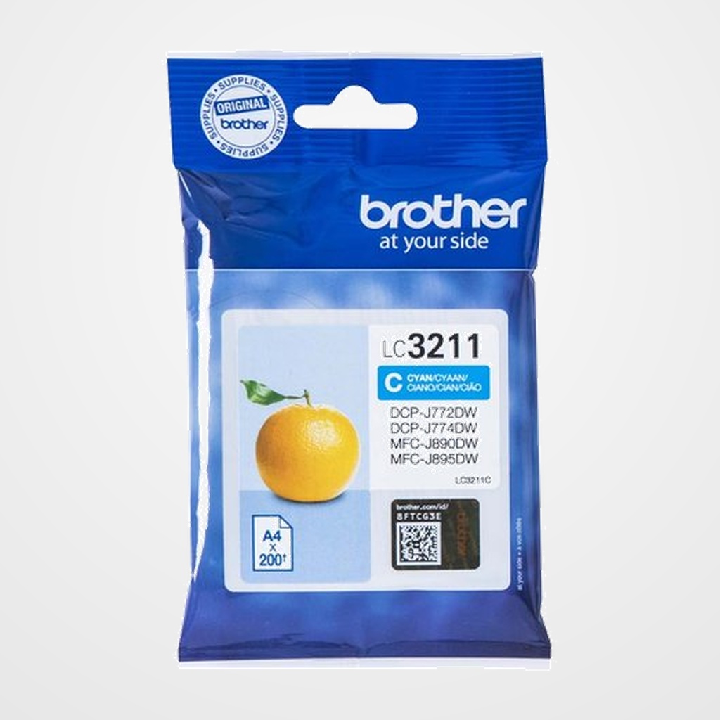 CARTUCHO INKJET BROTHER LC-3211C CIAN DCP-J572/J772/J774/MFC-J890/J895 (200 PAG.)