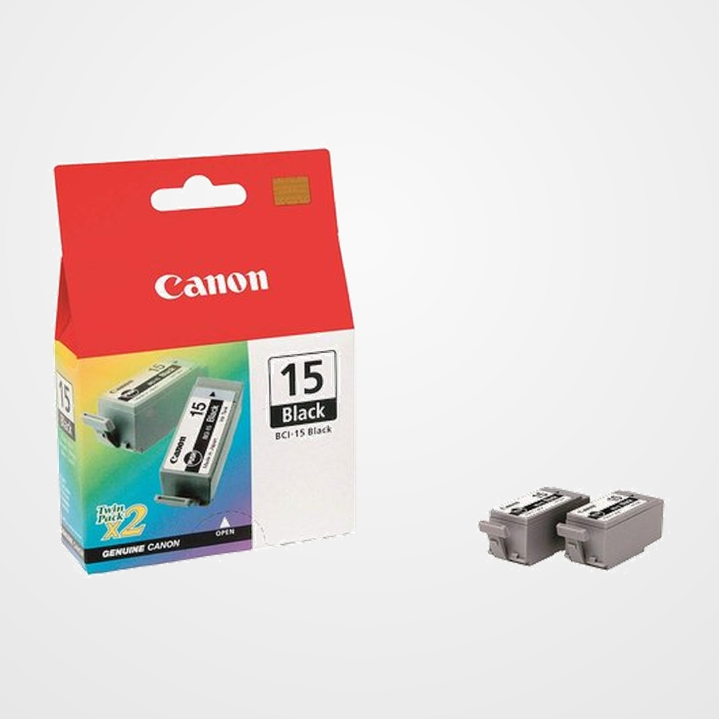 CARTUCHO INKJET CANON BCI15BK DEP.TINT.NEGRA (PACK 2) I70/80 IP90 (8190A002AA)