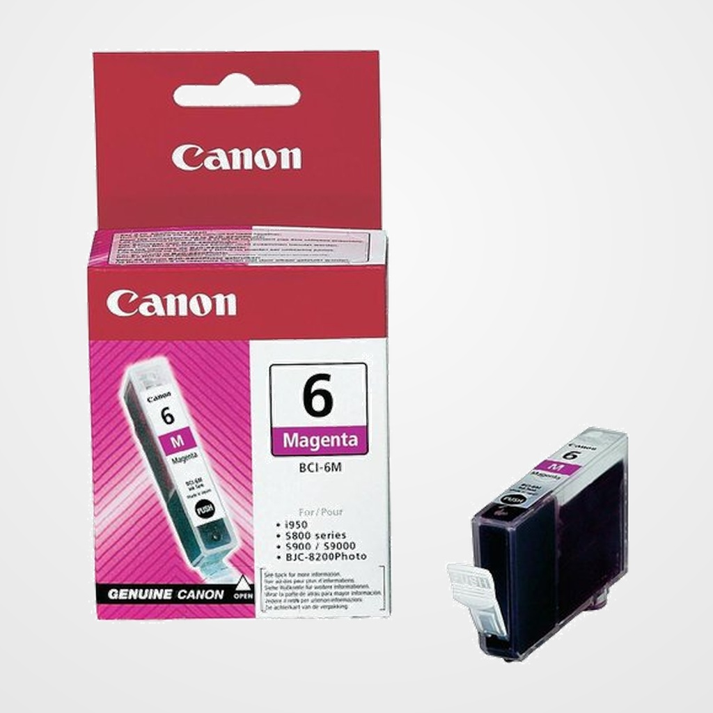 CARTUCHO INKJET CANON BCI-6M BJ-S800/S820/S900, i990/99XX, PIXMA IP4000/iP5000/iP6000/iP8500/MP750/MP760/MP783 MAGENTA 280 PÁG. (4707A002)