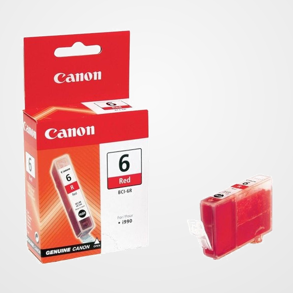 CARTUCHO INKJET CANON BCI-6R BJ-S800/S820/S900, i990/99XX, PIXMA IP4000/iP5000/iP6000/iP8500/MP750/MP760/MP786 ROJO 280 PÁG. (8891A002)