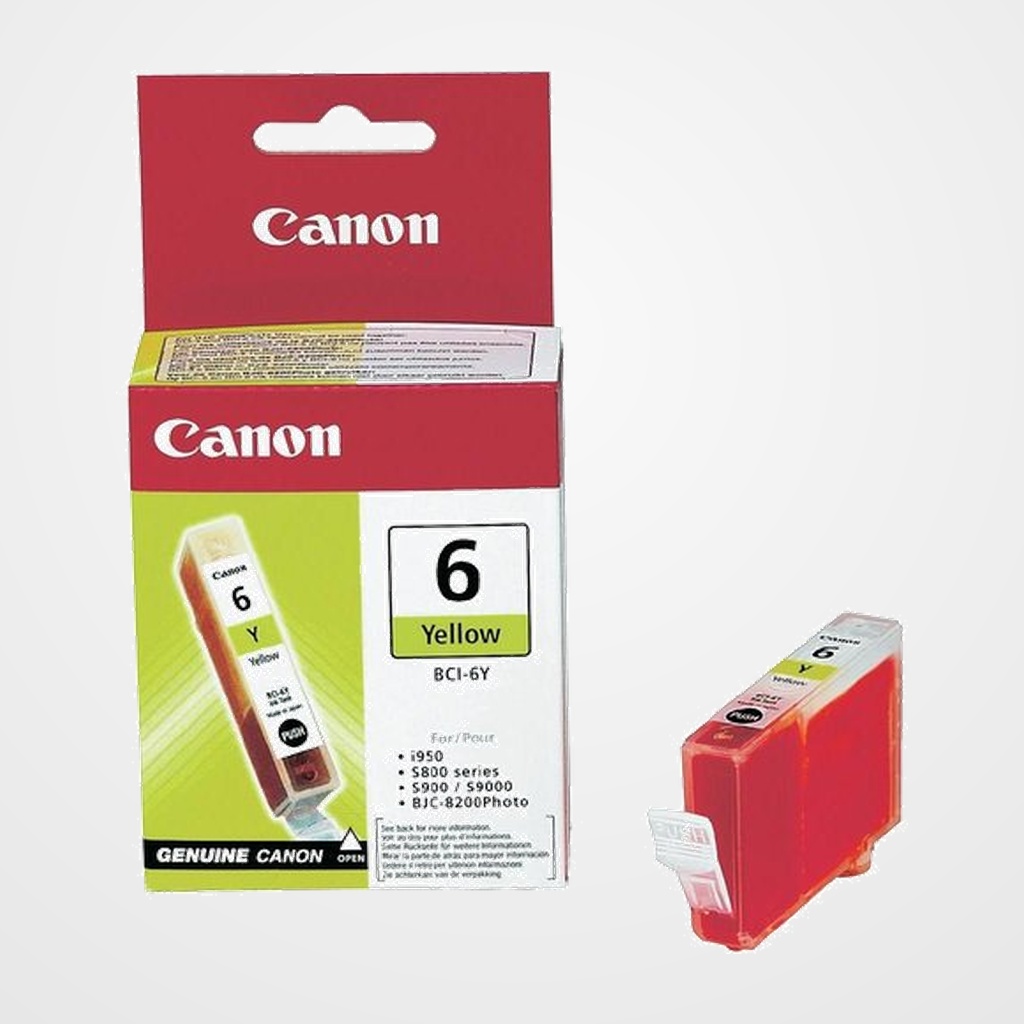 CARTUCHO INKJET CANON BCI-6Y BJ-S800/S820/S900, i990/99XX, PIXMA IP4000/iP5000/iP6000/iP8500/MP750/MP760/MP788 AMARILLO 280 PÁG. (4708A002)