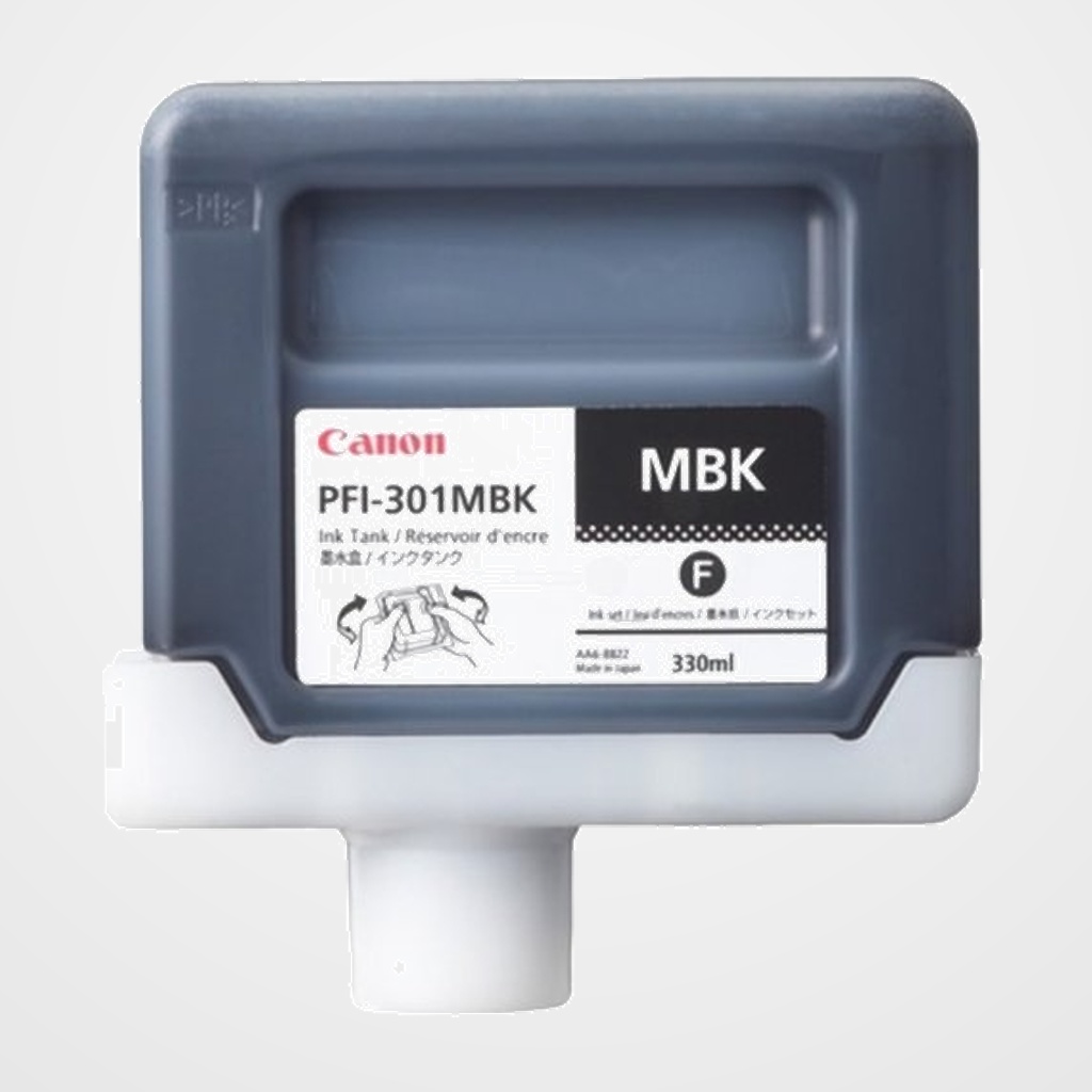CARTUCHO INKJET CANON PFI-301MBK IMAGEPROGRAF iPF8000/iPF8000S/iPF9000 NEGRO MATE 330 ML. (1485B001AA)