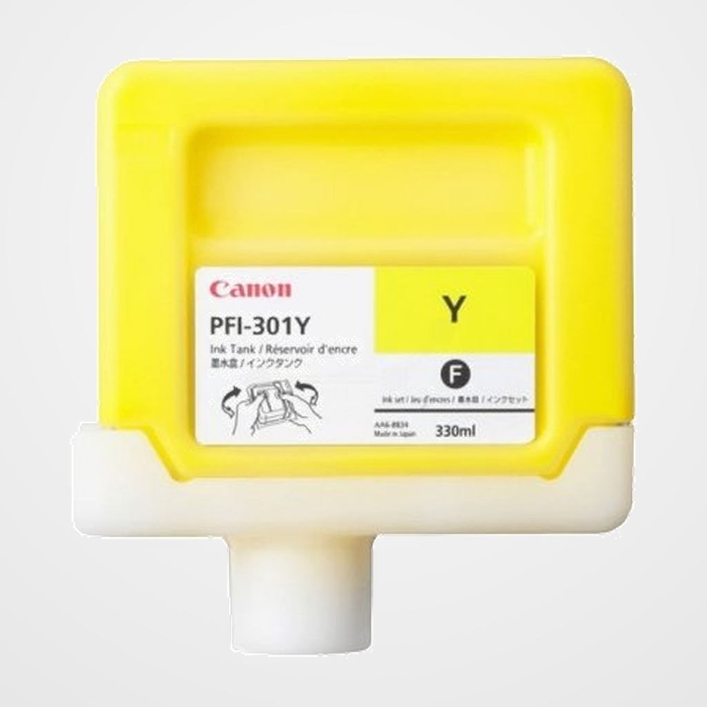 CARTUCHO INKJET CANON PFI-301Y IMAGEPROGRAF iPF8000/iPF8000S/iPF9000 AMARILLO PIGMENTADO 330 ML. (1489B001AA)