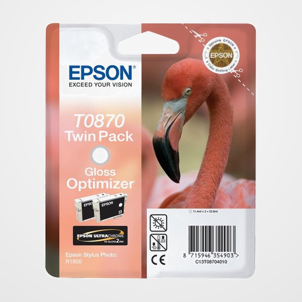 CARTUCHO INKJET EPSON OPTIMIZADOR PACK 2 T087040 STYLUS PHOTO R1900