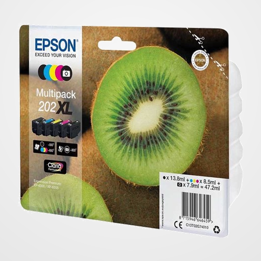 CARTUCHO INKJET EPSON T02G740  202XL XP-6000/XP-6005 MULTIPACK DE 5