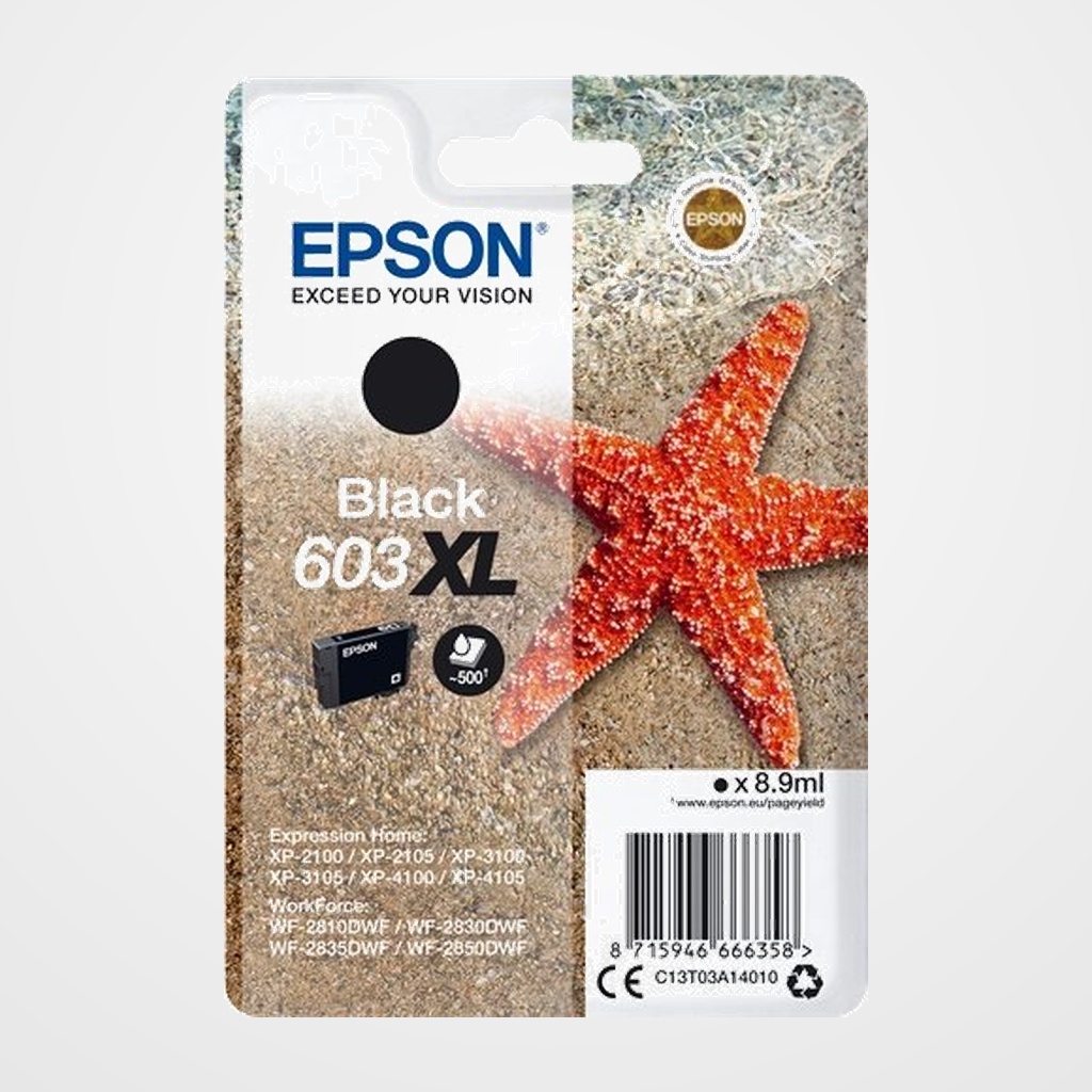 CARTUCHO INKJET EPSON T03A140 Nº603XL EXPRESSION HOME XP-2100/3100/4100 WF-2830DWF/2850DWF  NEGRO 8,9ML