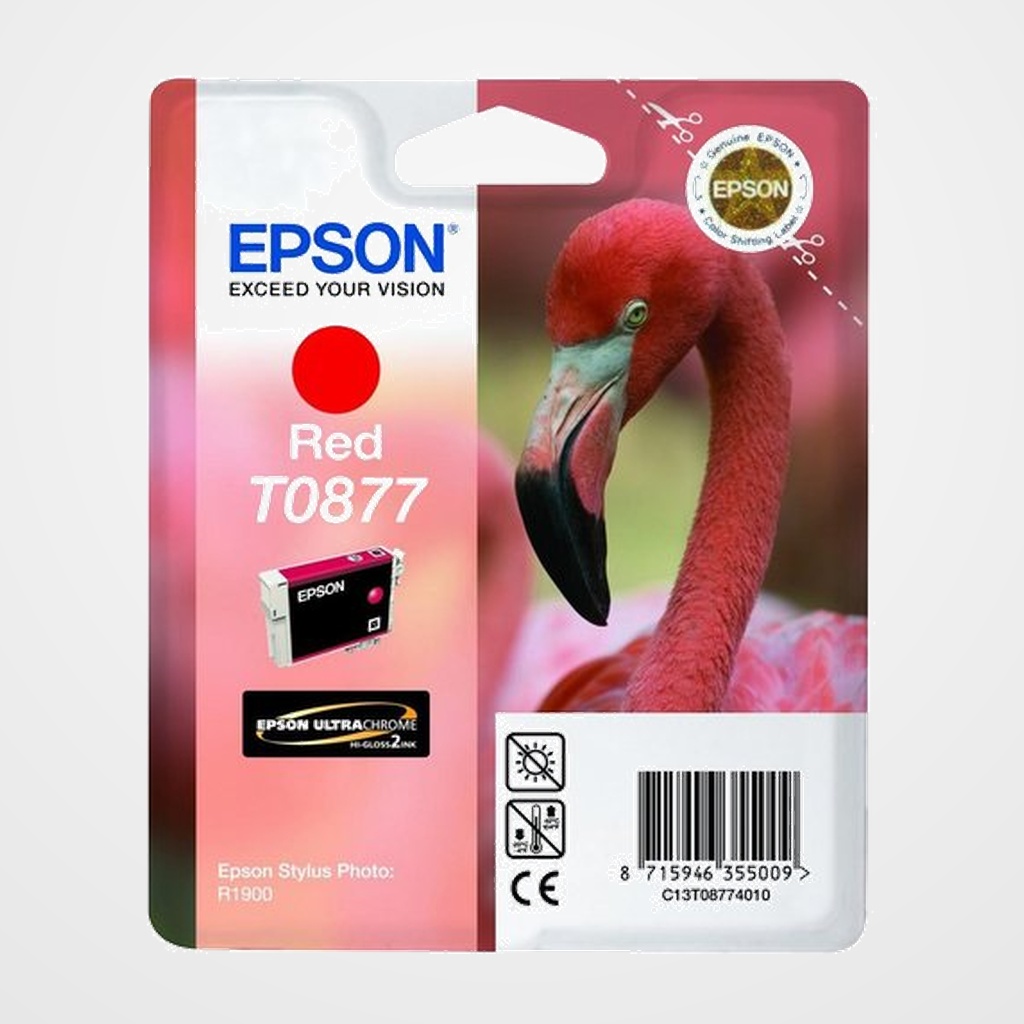 CARTUCHO INKJET EPSON T087740 STYLUS PHOTO R1900 ROJO