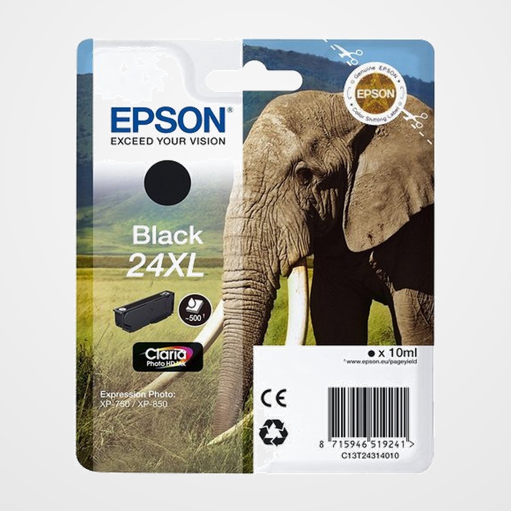CARTUCHO INKJET EPSON T234140 Nº24XL EXPRESSION PHOTO XP-55/750/760/850/860/950/960, EXPRESSION PREMIUM XP-750/850 NEGRO PHOTO 10ML