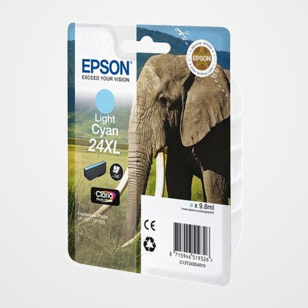 CARTUCHO INKJET EPSON T243540 Nº24XL EXPRESSION PHOTO XP-55/750/760/850/860/950/960, EXPRESSION PREMIUM XP-750/850 CIAN CLARO 9,8ML