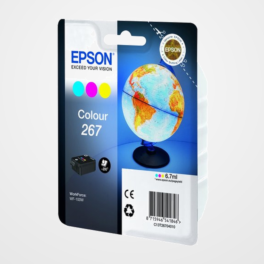 CARTUCHO INKJET EPSON T267040 Nº267 WF-100W TRICOLOR 7ML