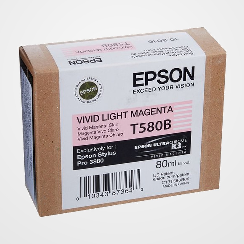 CARTUCHO INKJET EPSON T580B00 STYLUS PRO 3800/3880 MAGENTA VIVO CLARO 80ML