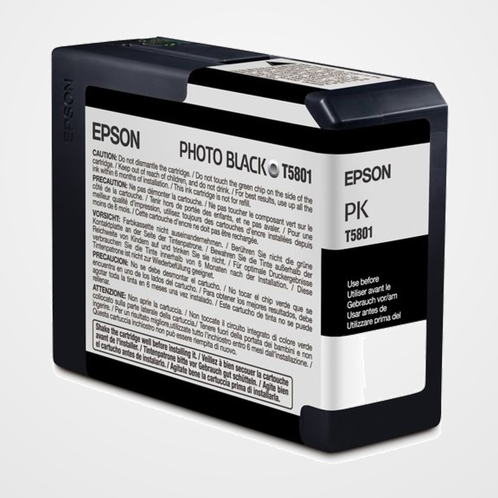CARTUCHO INKJET EPSON T580100 STYLUS PRO 3800/3880 NEGRO PHOTO 80ML