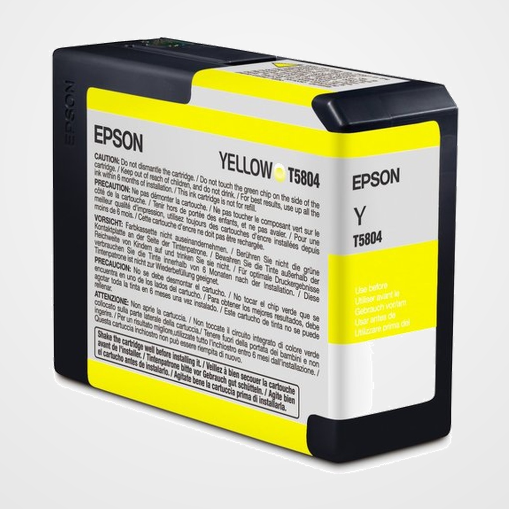 CARTUCHO INKJET EPSON T580400 STYLUS PRO 3800/3880 AMARILLO 80ML