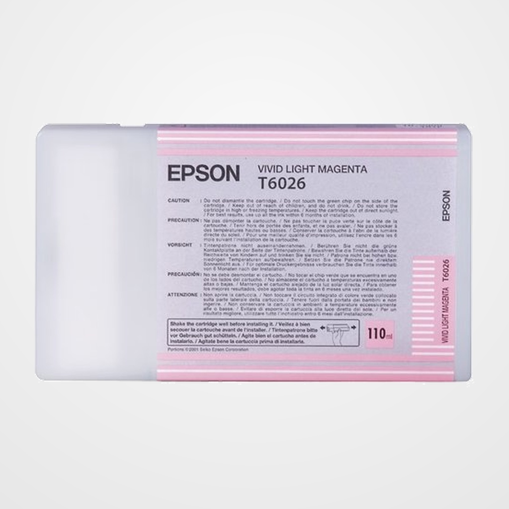 CARTUCHO INKJET EPSON T602600 STYLUS PHOTO 7880/9880 MAGENTA CLARO 110ml