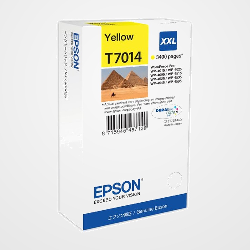 CARTUCHO INKJET EPSON T701440 WORKFORCE PRO WP4000/WP4500/4525DNF/4015DN AMARILLO XXL