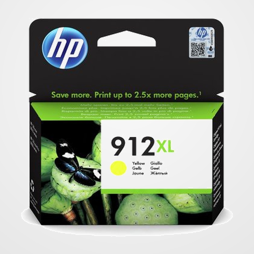 CARTUCHO INKJET HP 3YL83AE Nº912XL OFFICEJET  PRO 8012/8014/8015/8017/PRO-8022/8023/8024/8025 AMARILLO (825 PAGINAS)