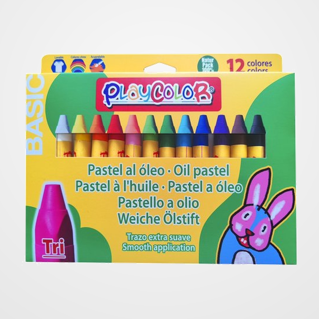 CERAS PASTEL INSTANT PLAYCOLOR TRI AL OLEO CAJA de 12