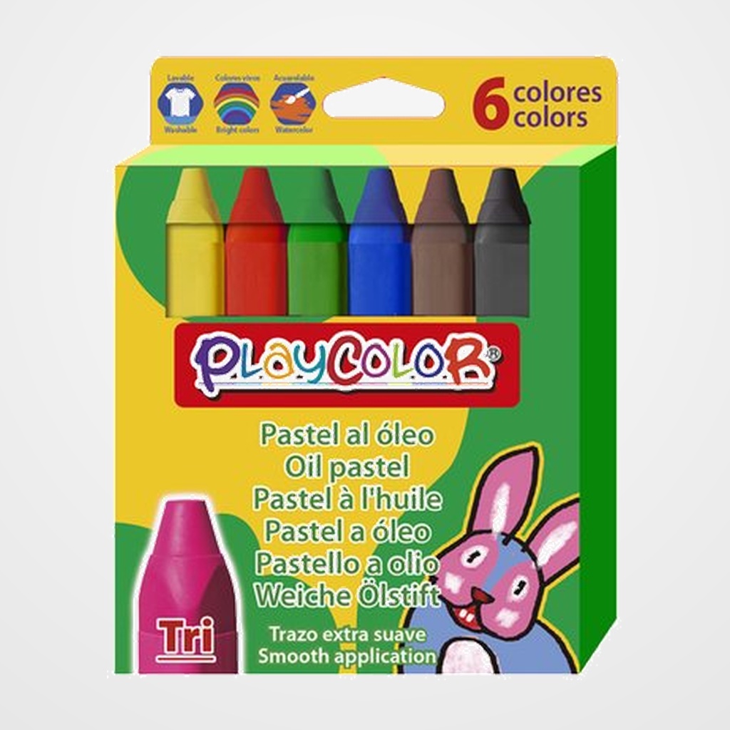 CERAS PASTEL INSTANT PLAYCOLOR TRI AL OLEO CAJA de 6