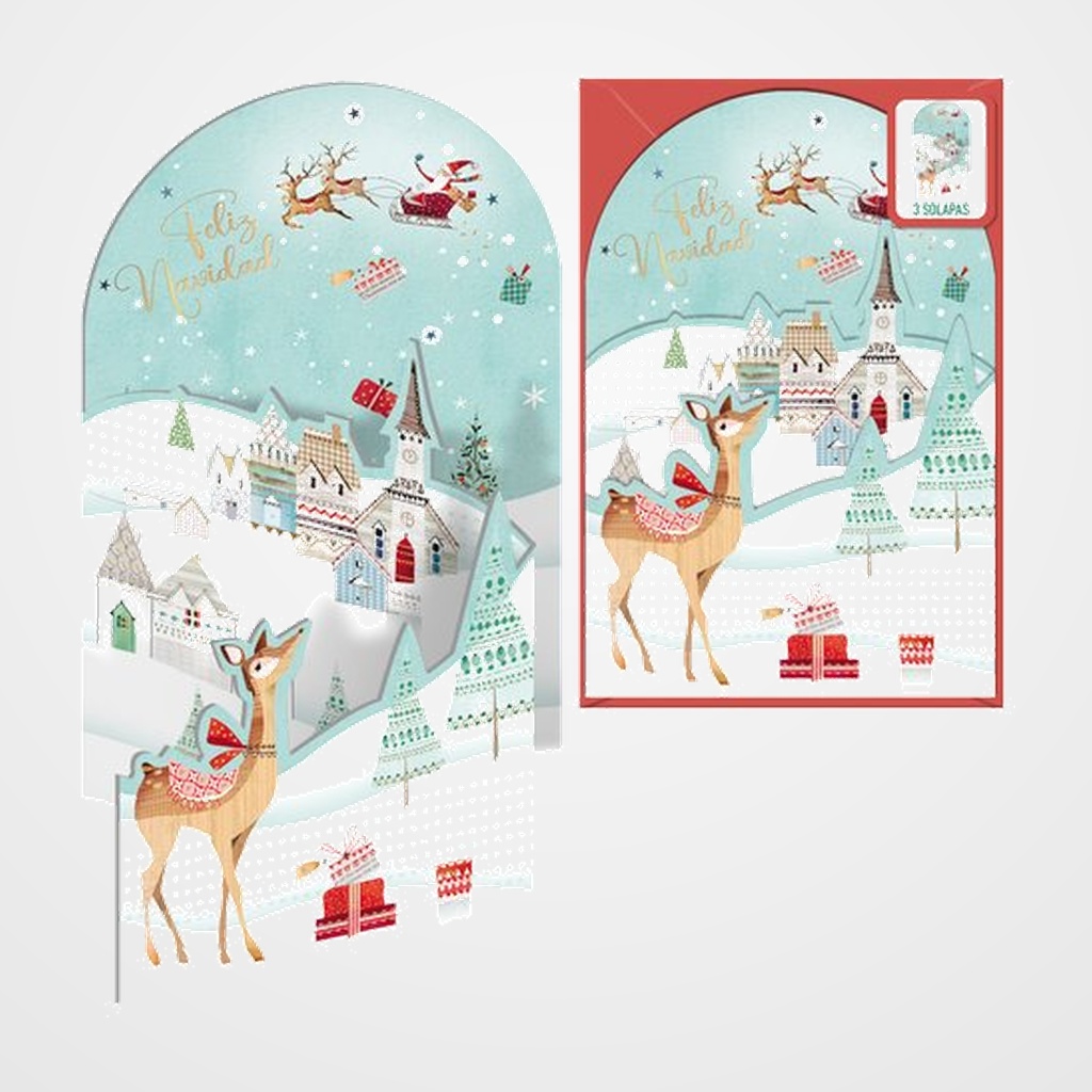 CHRISTMAS DOHE ESCENAS DESPLEGABLES 115x170 ALDEA NAVIDEÑA