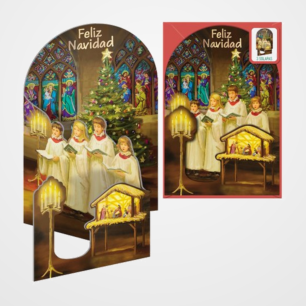 CHRISTMAS DOHE ESCENAS DESPLEGABLES 115x170 CANTANDO A LA NAVIDAD