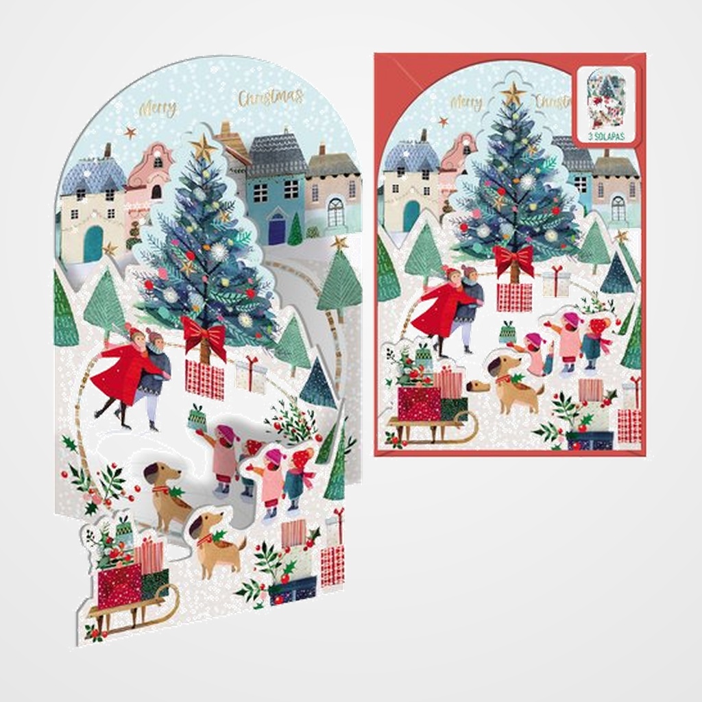CHRISTMAS DOHE ESCENAS DESPLEGABLES 115x170 PATINANDO