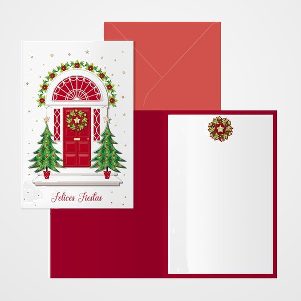 CHRISTMAS DOHE 115x170 RED DOOR