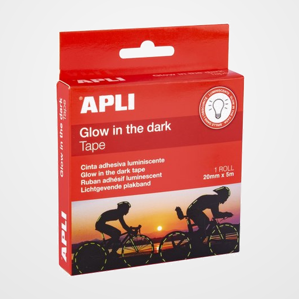 CINTA ADHESIVA APLI LUMINISCENTE rollo de 5m x 20mm