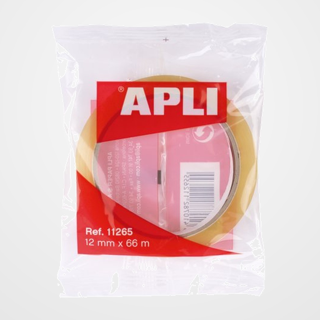 CINTA ADHESIVA APLI TRANSPARENTE rollo 66x12