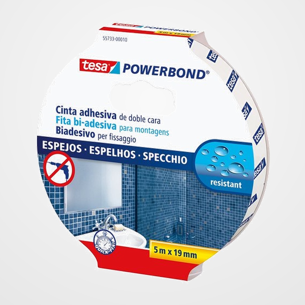CINTA ADHESIVA DOBLE CARA TESA POWERBOND rollo 5x19 MONTAJE ESPEJOS