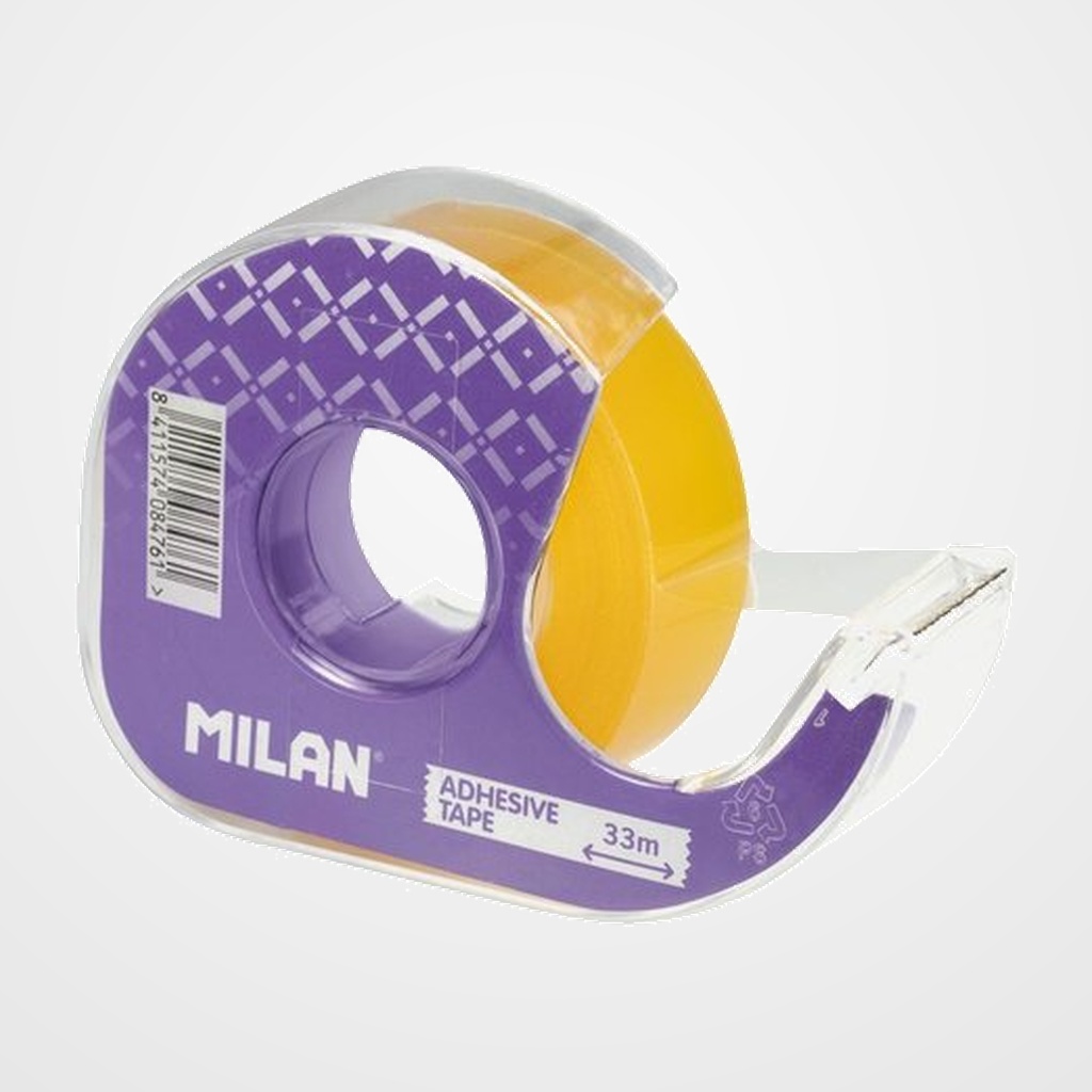 CINTA ADHESIVA MILAN rollo 33x19 con DISPENSADOR