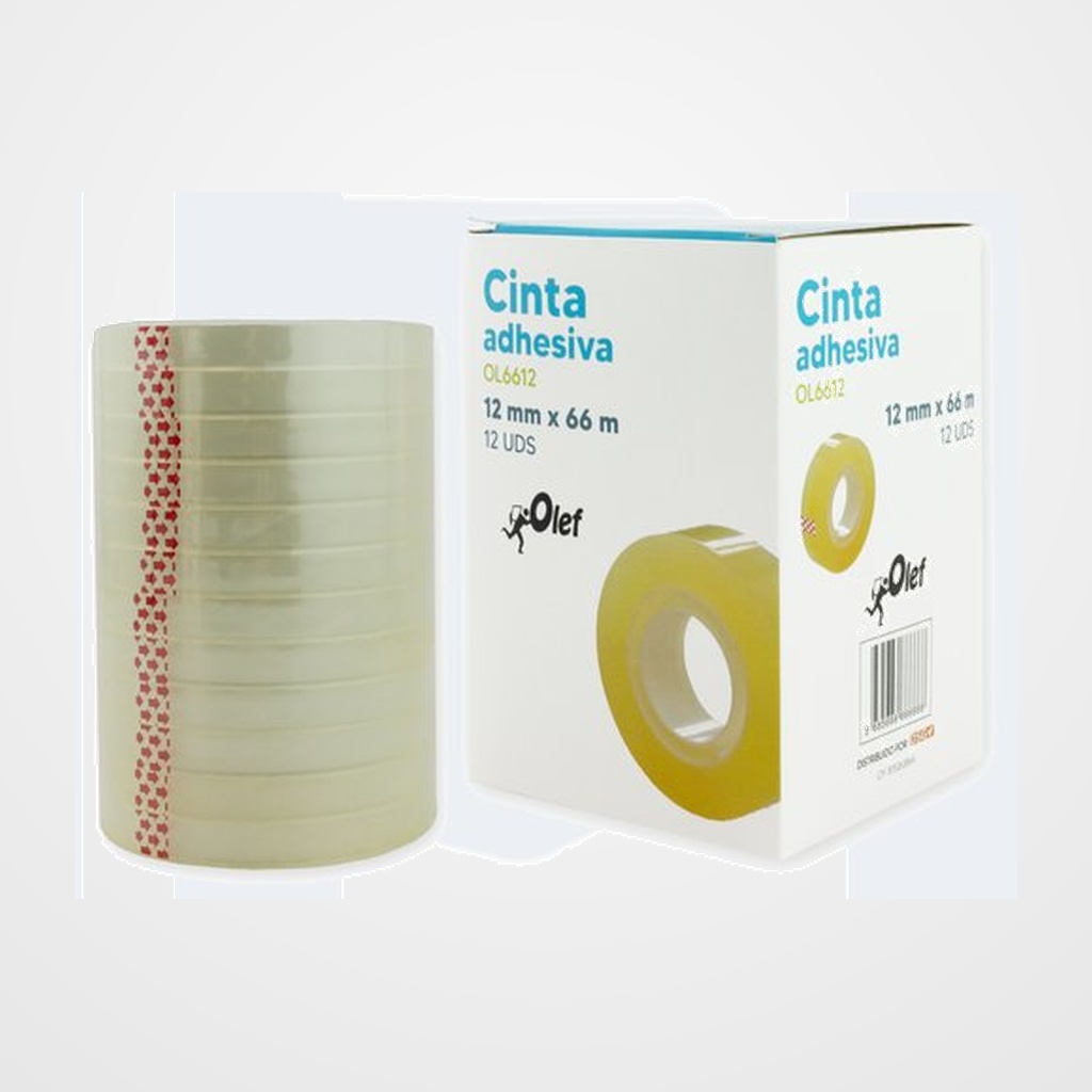 CINTA ADHESIVA OLEF rollo 66x12 PAQ.12 UDS.
